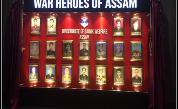 DISPLAY OF PHOTOGRAPHS OF 18 WAR HEROS OF ASSAM IN RAILWAY STATION, GUWAHATI